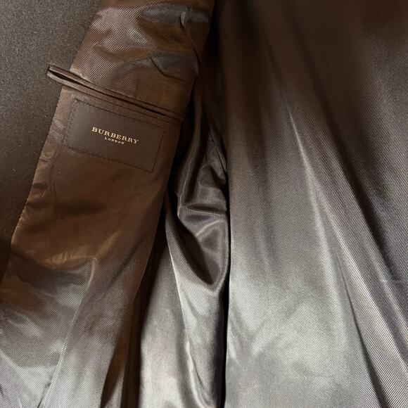 BURBERRY Men’s Wool Overcoat Black Size 48 Regular - Picture 3 of 10